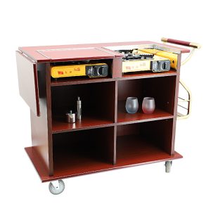 Wooden food cart cabinet