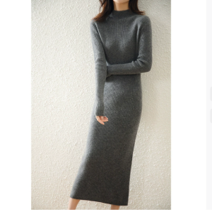 Knitted long women's dress