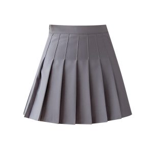 Woven cotton half-length skirt