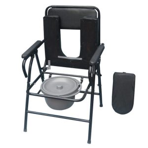 Plastic folding chair combined with a large toilet