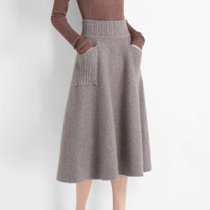 Knitted long women's dress