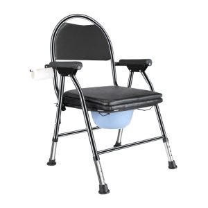 Plastic folding chair with a small toilet function