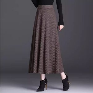 Knitted long women's dress