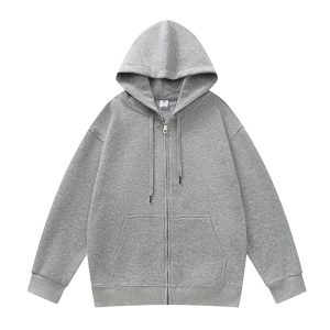 With a hoodie